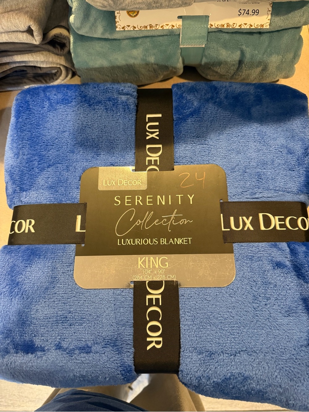 Serenity Collection King Blanket - Deep Blue